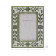 17802-03#4x6 Sage Green Petals Photo Frame, White/green