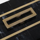 22321#S/2 12/14" Brass Inlay Boxes With Hardware, Black
