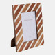 22329#4x6 Diagonal Lines Photo Frame, Natural/ivory