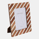 22330#5x7 Diagonal Lines Photo Frame, Natural/ivory