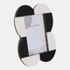 22337#4x6 Large Scallop Photo Frame, Black/white