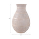 18760-03#Terracotta, 19" Organic Vase With Lines, Ivory