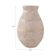 18761-03#Terracotta, 16" Organic Vase With Lines, Ivory