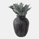 22358-03#12x9" Terracotta Vase, Black