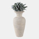 22359#24x11" Terracotta Floor Vase, White