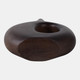 17558-08#7x7" Cut-out Wood Vase, Dark Brown