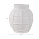 22384#11x11" Windowpane Paper Mache Vase, White