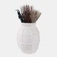22385#14x11" Windowpane Paper Mache Vase, White