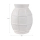 22385#14x11" Windowpane Paper Mache Vase, White