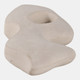 22398-02#15x8" Paper Mache Squiggle Sculpture, White
