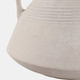 22402#15x15" Wide Paper Mache Vase With Handles, White