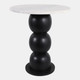 22405#20x18" Bubble Base Marble Top Accent Table,wht/blk