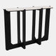 22408#42x31" Criss-cross Marble Top Console, White/black