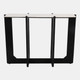 22408#42x31" Criss-cross Marble Top Console, White/black