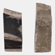22415#S/2 7" Petrified Wood Bookends, Black/tan