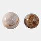 22417-02#S/2 5/6" Petrified Wood Orbs, Ivory