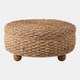 22423#35x16" Waterhyacinth Storage Ottoman With Ball Fee