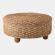 22423#35x16" Waterhyacinth Storage Ottoman With Ball Fee