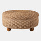 22423#35x16" Waterhyacinth Storage Ottoman With Ball Fee