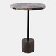 22426#21x15" Petrified Wood Accent Table, Black/ Tan