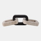 22436#13x4" Marble Chain Link Object, Ivory/ Black
