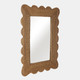 22444#44x32" Woven Scallop Edge Mirror, Natural
