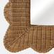 22444#44x32" Woven Scallop Edge Mirror, Natural