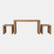 22448#S/3 55" Woven Console W/ 2 19" Side Tables, Natura