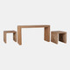 22448#S/3 55" Woven Console W/ 2 19" Side Tables, Natura