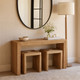 22448#S/3 55" Woven Console W/ 2 19" Side Tables, Natura