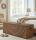 22449#47x19" Woven Storage Bench, Natural