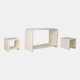 22455#S/3 47" Capiz Console W/ 2 16" Side Tables, Ivory