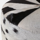 22474#18x16" Hair On Hide Ottoman, Black/white