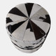 22474#18x16" Hair On Hide Ottoman, Black/white