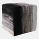 22475-01#18x18" Hair On Hide Strips Patchwork Ottoman, Mult