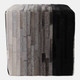 22475-01#18x18" Hair On Hide Strips Patchwork Ottoman, Mult