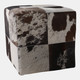 22475-02#18x18" Hair On Hide Patchwork Ottoman, Multi