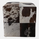 22475-02#18x18" Hair On Hide Patchwork Ottoman, Multi