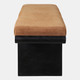22477#45x18" Suede Top Modern Bench, Brown/black