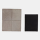22479-01#S/2 9/12" Hair On Hide Patchwork Boxes, Ivory/tan