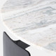 22482#30x13" Marble Top 3-footed Coffee Table, Grey/ Blk