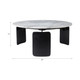22482#30x13" Marble Top 3-footed Coffee Table, Grey/ Blk