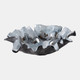 22508#16x15" Abstract Flower Metal Bowl, Blue Multi