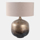 51533-02#28x22" Metal Base Table Lamp, Brown Multi