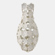19070-03#15x11" Cut-out Flower Metal Vase, Ivory
