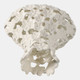 19070-03#15x11" Cut-out Flower Metal Vase, Ivory