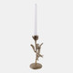22487#10x5" Bird & Flower Taper Holder, Champagne