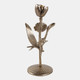 22487#10x5" Bird & Flower Taper Holder, Champagne