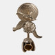 22487#10x5" Bird & Flower Taper Holder, Champagne