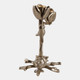 22490#8x8" Bird On Twig 2-taper Holder, Champagne